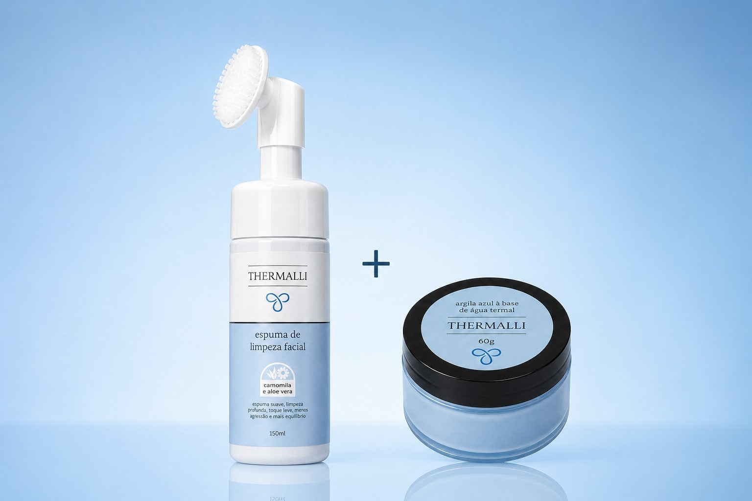 Kit Pele dos Sonhos Thermalli – Argila Azul 60g + Espuma de Limpeza Facial 150ml