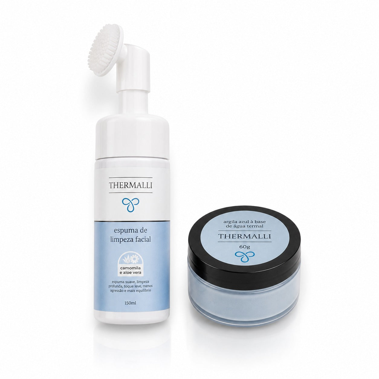 Kit Pele dos Sonhos Thermalli – Argila Azul 60g + Espuma de Limpeza Facial 150ml