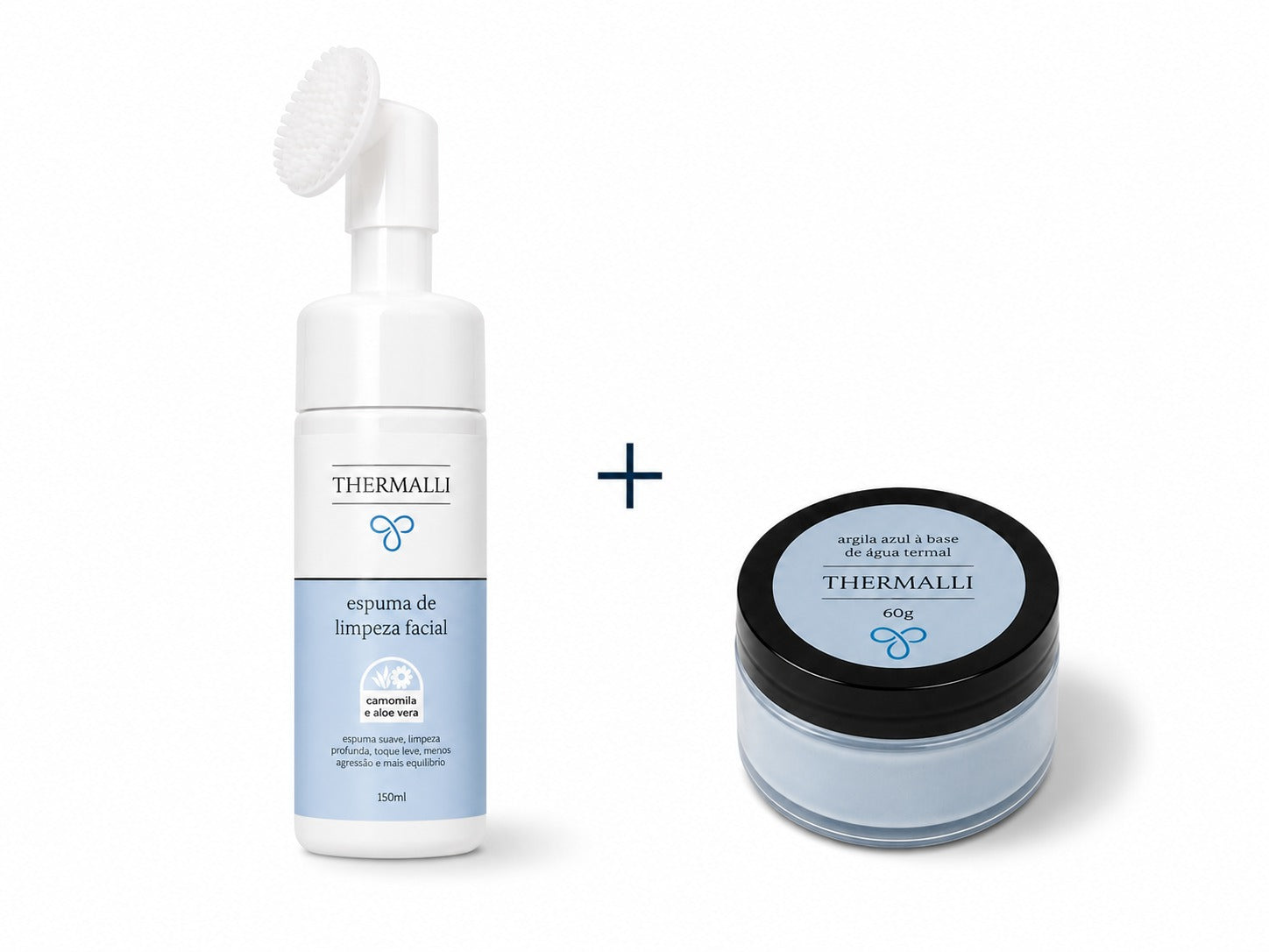 Kit Pele dos Sonhos Thermalli – Argila Azul 60g + Espuma de Limpeza Facial 150ml