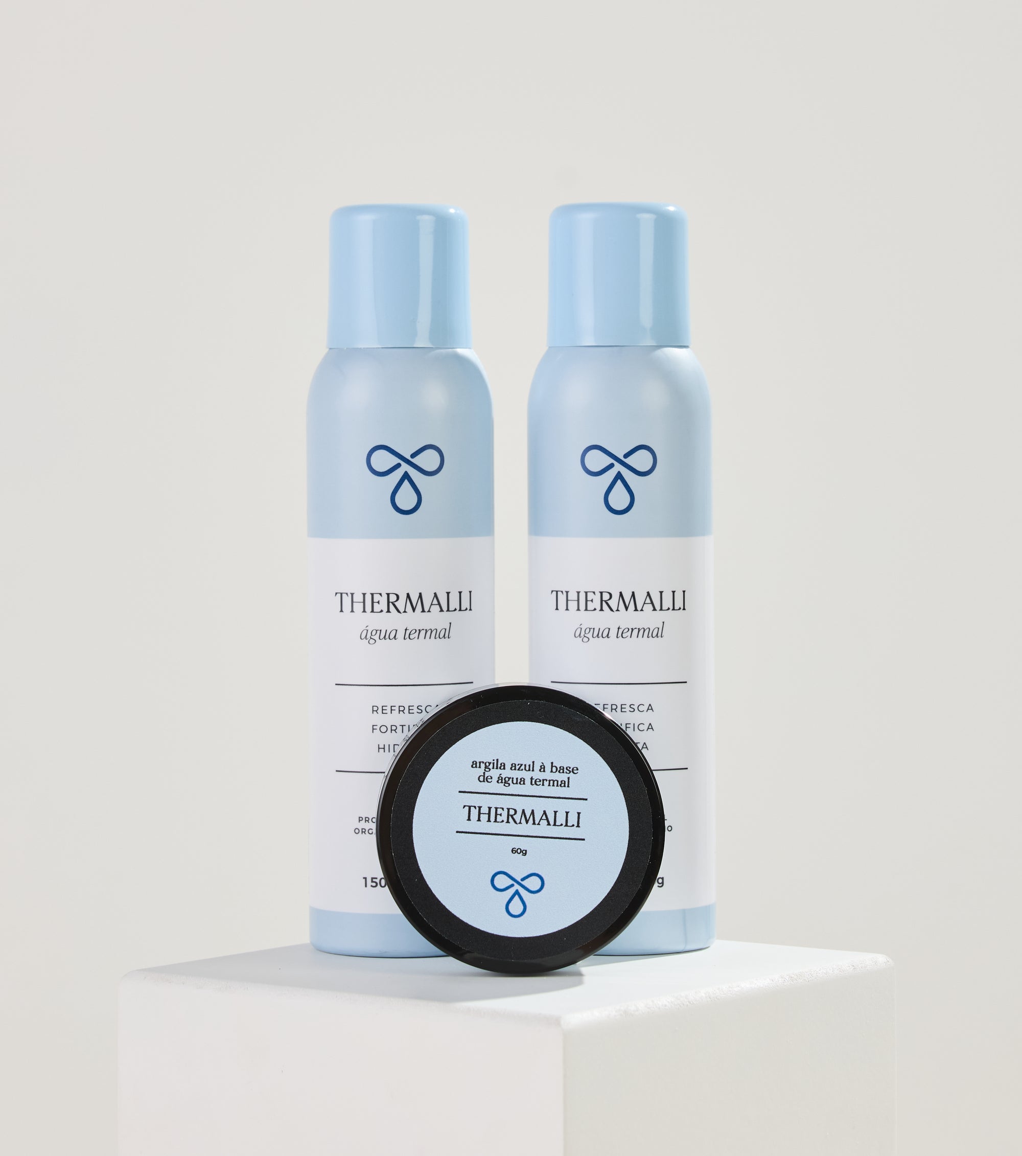 Kit Pele Radiante - 2 Águas Termais 150ml + Argila Azul 60g